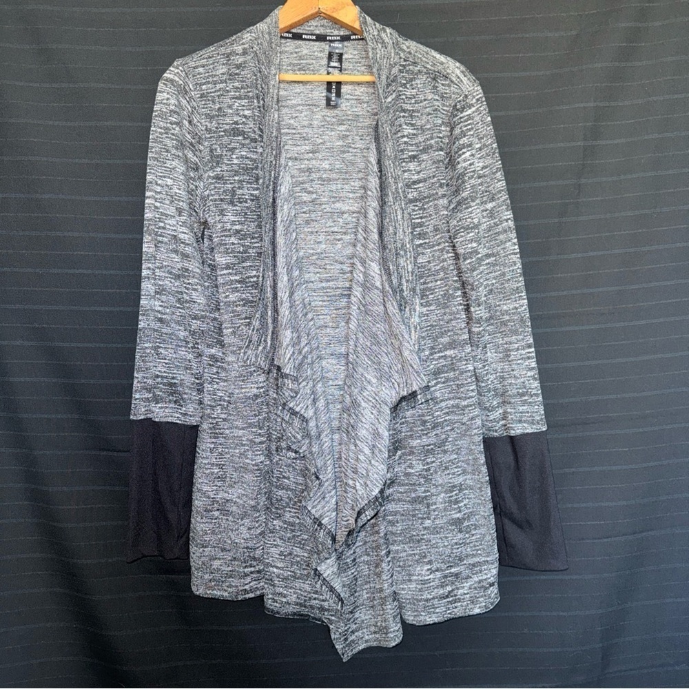 RBX Women's Cascade Open Front Cardigan Sweater Thumb Hole Heather Gray Size L